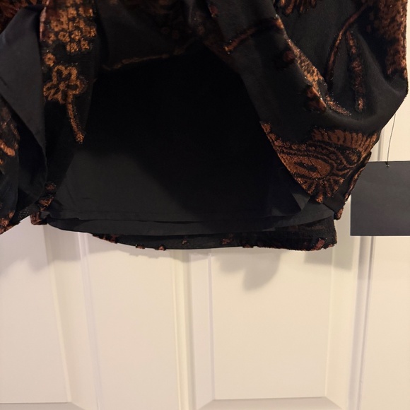 Lulus Date Night Bliss Black Burnout Velvet Paisley Mini Skirt - Size M - Picture 4 of 5